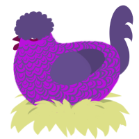 A amethyst and overcast chicken with a double-lace pattern