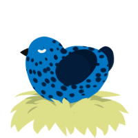 A sapphire and tumblr chicken with a speckle pattern
