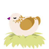 A cream and gold chicken with a neck-speckle pattern