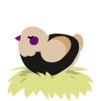 A sable and beige chicken with a head pattern