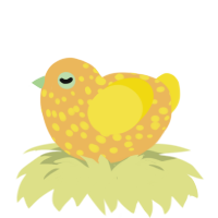 A honey and yellow chicken with a speckle pattern