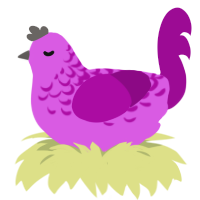 A orchid and plum chicken with a half-lace pattern