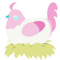 Trans Lefts, a white and pink chicken with a head pattern