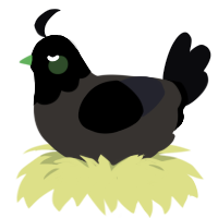 Lav the Lav Mic, a mist and white chicken with a head pattern