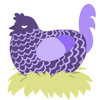 Chauncy, a overcast and lilac chicken with a lace pattern