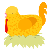 Spongebob, a honey and gold chicken with a speckle pattern