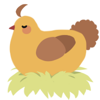 Emily, a honey and brown chicken