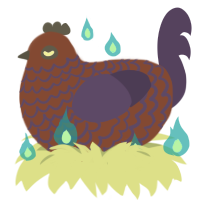 A russet and overcast chicken with a lace pattern