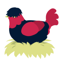 EMO SYRUP, a tumblr and crimson chicken with a head pattern