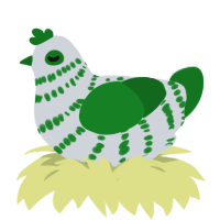 A mist and leaf chicken with a bar pattern