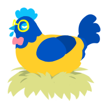 A honey and ultramarine chicken with a head pattern
