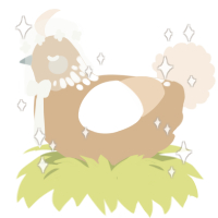 A beige and cream chicken with a neck-speckle pattern
