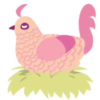 Faded Family Photo, a pink and orchid chicken with a lace pattern