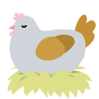 Sunny Side Up, a mist and gold chicken