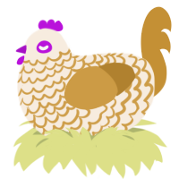 cream cheese, a cream and gold chicken with a lace pattern