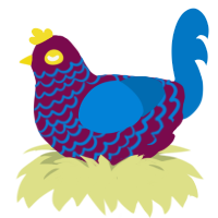 curazao azul, a wine and sapphire chicken with a lace pattern