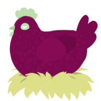 Stove, a wine chicken with a speckle pattern