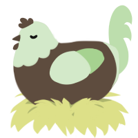 A bark and gluppy chicken with a head pattern