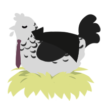 yi sang, a mist and sable chicken with a half-lace pattern