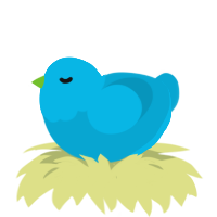 A cerulean chicken with a head pattern
