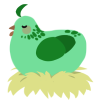 A spring and leaf chicken with a neck-speckle pattern