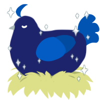 A navy and ultramarine chicken