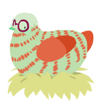 Minty Fresh, a gluppy and vermilion chicken with a bar pattern