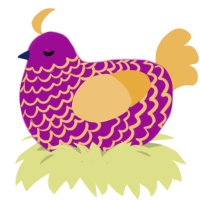 Peebs, a plum and honey chicken with a lace pattern