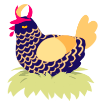 suckentuber, a navy and beige chicken with a lace pattern