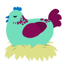 Mint Raspberry Chip, a mint and wine chicken with a neck-speckle pattern