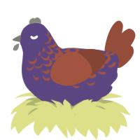 A overcast and russet chicken with a half-lace pattern
