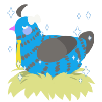Tianyi, a sky and grey chicken with a bar pattern