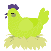 A lime chicken with a lace pattern