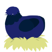 Lonesome Blues, a navy and tumblr chicken with a head pattern