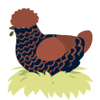A tumblr and russet chicken with a lace pattern