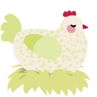 apple poppin boba, a cream and lemon chicken with a speckle pattern