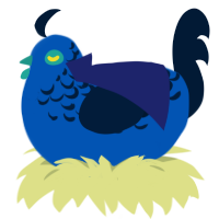 ryujin, a ultramarine and tumblr chicken with a half-lace pattern