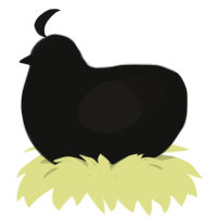 A black and sable chicken