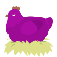 Plum, a plum chicken with a head pattern