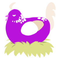 amethyst, a amethyst and cream chicken with a neck-speckle pattern