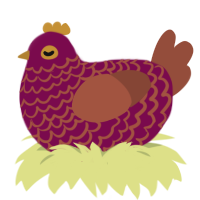 cozy, a wine and russet chicken with a lace pattern