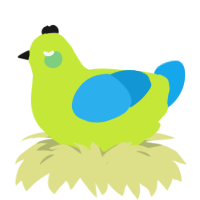 A lime and sky chicken