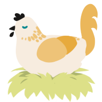 baby lemon, a cream and honey chicken with a neck-speckle pattern