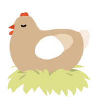 A beige and cream chicken