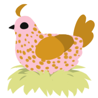 (unnamed), a rose and ochre chicken with a speckle pattern