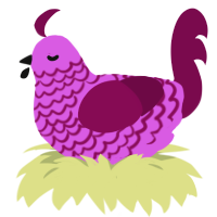 A orchid and wine chicken with a lace pattern
