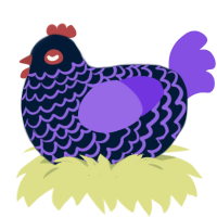 dawn, a tumblr and blurple chicken with a lace pattern