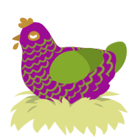 spirit halloween, a plum and chartreuse chicken with a lace pattern