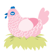 A rose chicken with a lace pattern