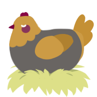 mustard_rename, a grey and gold chicken with a head pattern